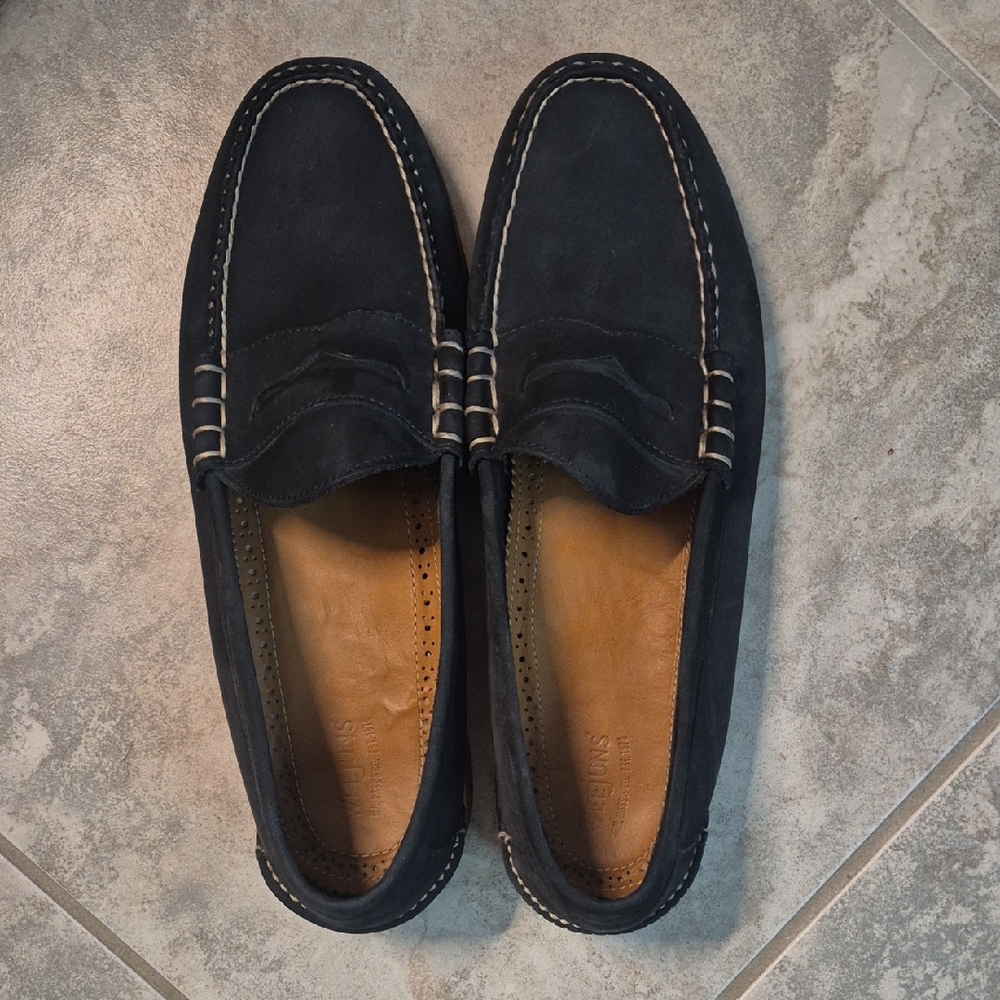 G.H. Bass & Co. Navy Suede Weejuns Penny Loafers